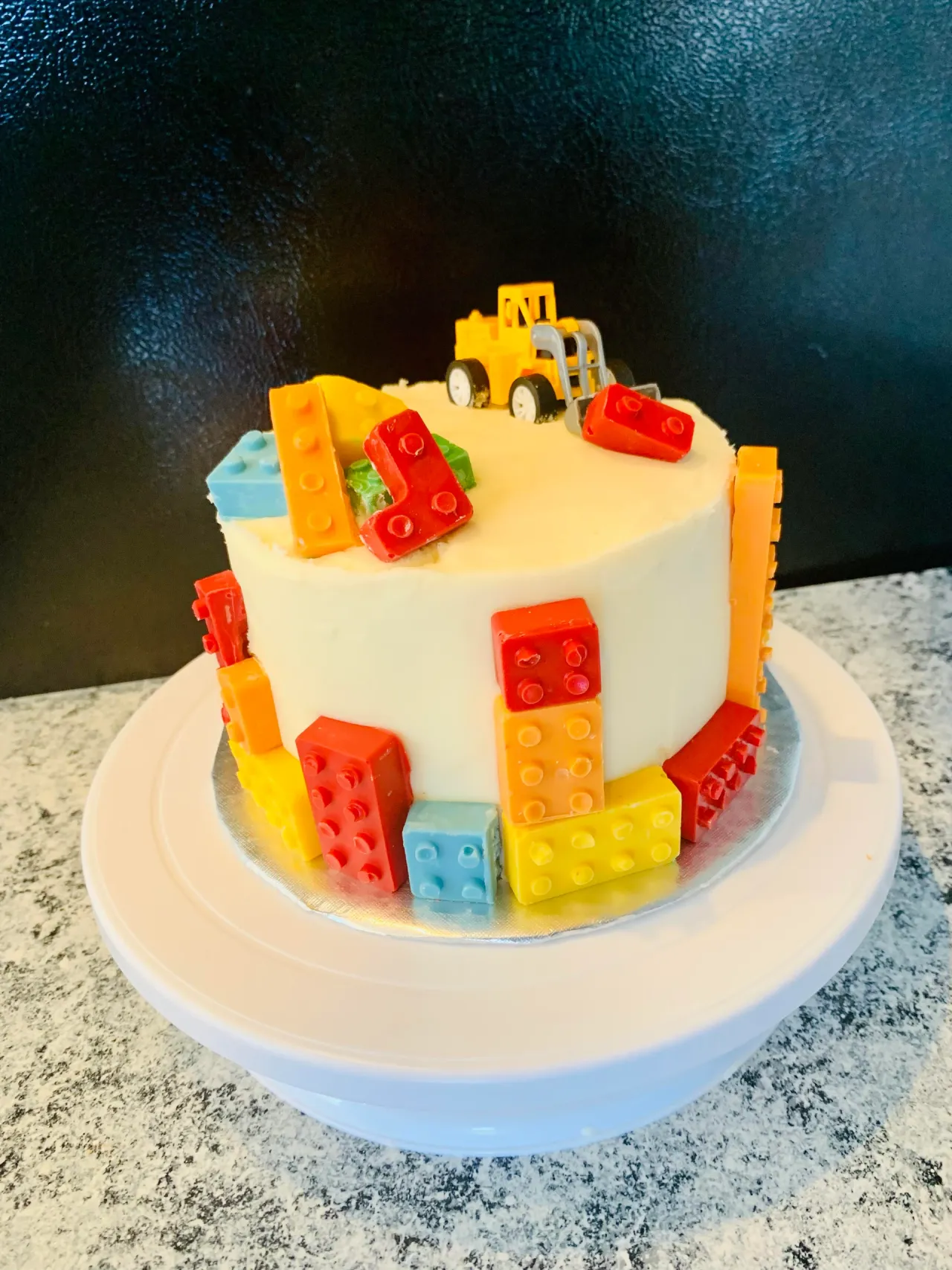 Building block themed birthday cake