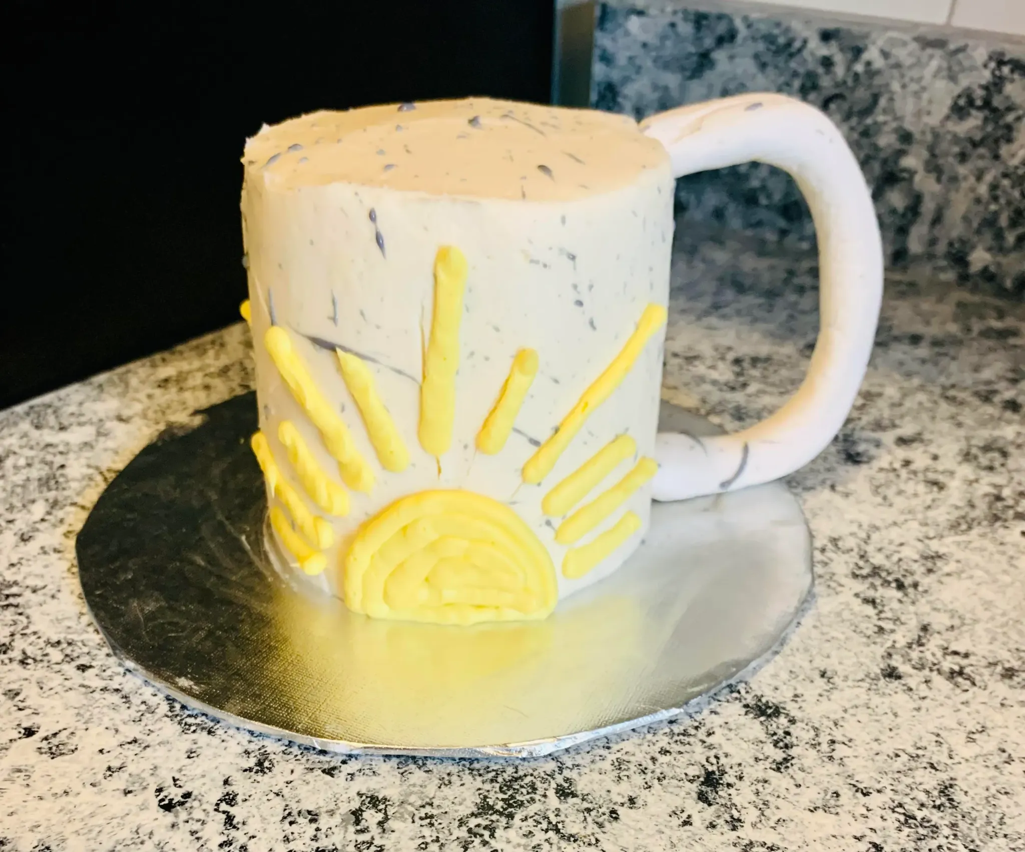 Sunshine mug shaped cake